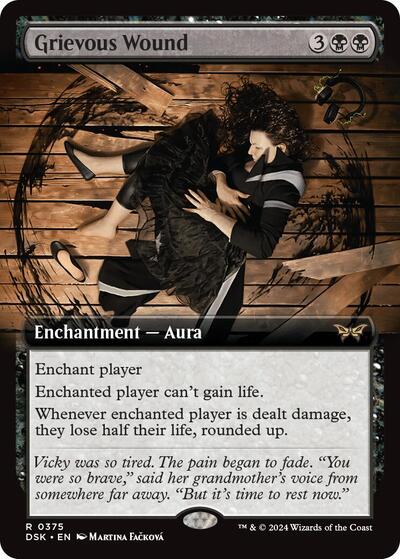 Grievous Wound (Extended Art) (Duskmourn: House of Horror) Light Play Foil