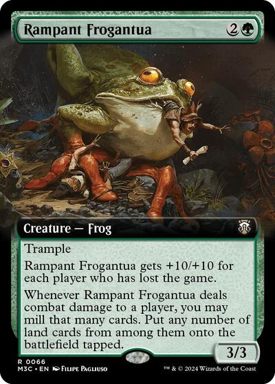 Rampant Frogantua (Extended Art) (Ripple Foil) (Commander: Modern Horizons 3) Light Play Foil