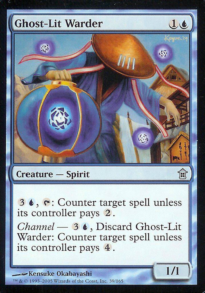 Ghost-Lit Warder (Saviors of Kamigawa) Medium Play
