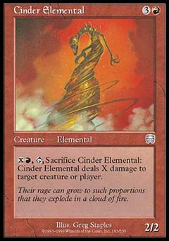 Cinder Elemental (Mercadian Masques) Light Play