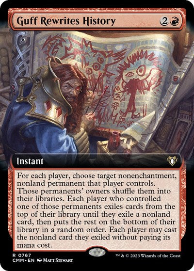 Guff Rewrites History (Extended Art) (Commander Masters) Light Play