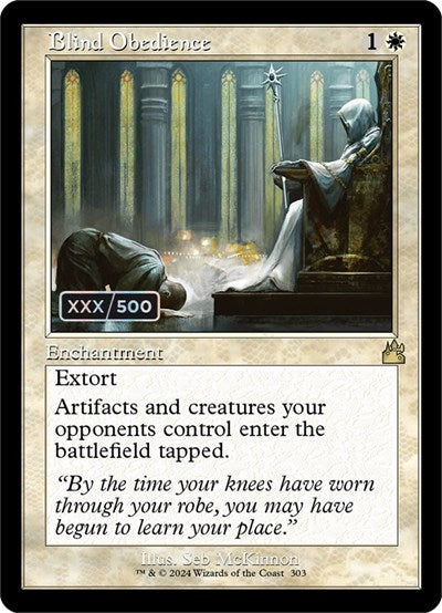 Blind Obedience (Retro Frame) (Serial Numbered) (Ravnica Remastered) Near Mint Foil
