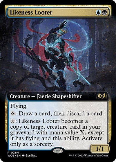 Likeness Looter (Extended Art) (Wilds of Eldraine) Light Play Foil