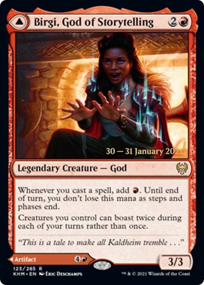 Birgi, God of Storytelling (Promos: Prerelease Cards) Heavy Play Foil