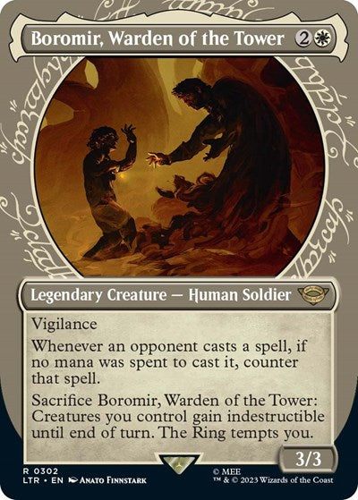 Boromir, Warden of the Tower (Showcase) (Universes Beyond: The Lord of the Rings: Tales of Middle-earth) Medium Play Foil