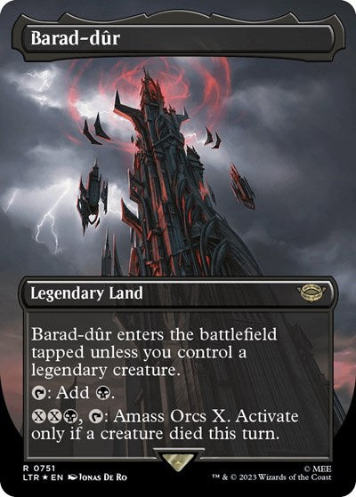Barad-dur (0751) (Borderless) (Surge Foil) (Universes Beyond: The Lord of the Rings: Tales of Middle-earth) Near Mint Foil