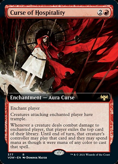 Curse of Hospitality (Extended Art) (Innistrad: Crimson Vow) Light Play Foil