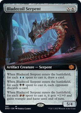 Bladecoil Serpent (Extended Art) (The Brothers' War) Light Play