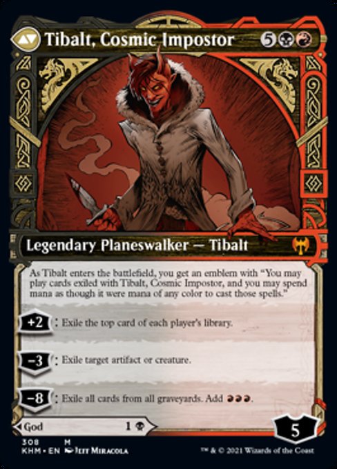 Valki, God of Lies / Tibalt, Cosmic Impostor (Showcase) (Kaldheim) Medium Play