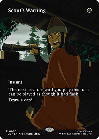 Scout's Warning (Borderless) (Avatar: The Last Airbender: Eternal-Legal) Near Mint Foil