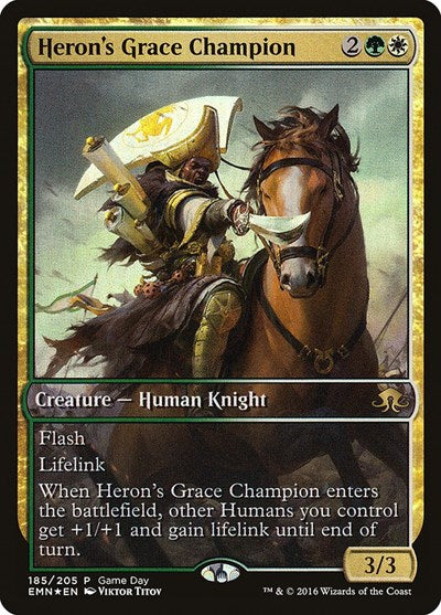 Heron's Grace Champion (Promos: Game Day and Store Championship) Medium Play Foil