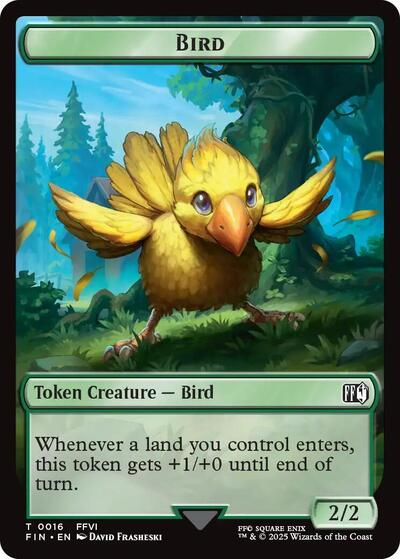 Bird (0016) / Wizard (0014) Double-Sided Token (Universes Beyond: FINAL FANTASY) Near Mint