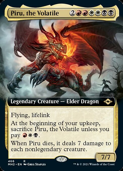 Piru, the Volatile (Extended Art) (Modern Horizons 2) Light Play Foil