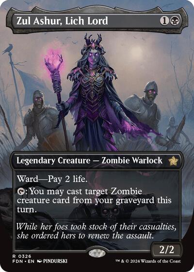 Zul Ashur, Lich Lord (Borderless) (Foundations) Near Mint Foil