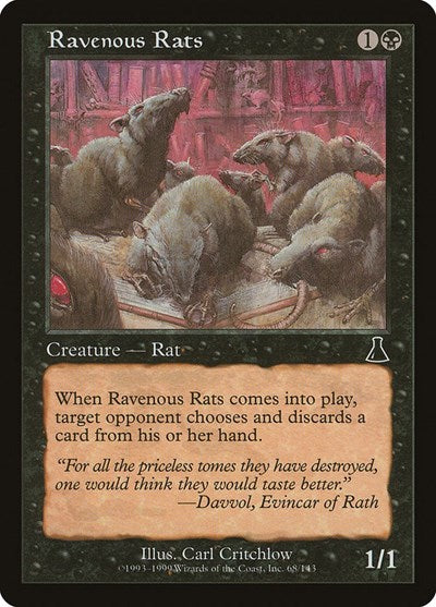 Ravenous Rats (Urza's Destiny) Medium Play Foil