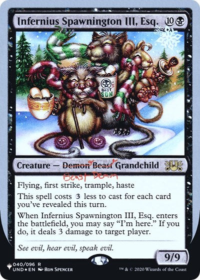 Infernius Spawnington III, Esq. (The List) Near Mint Foil