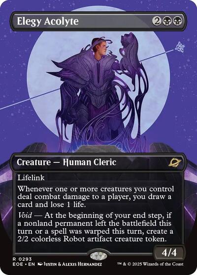 Elegy Acolyte (Borderless) (Edge of Eternities) Near Mint Foil