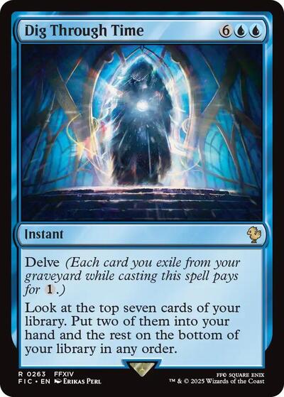 Dig Through Time (Surge Foil) (Commander: FINAL FANTASY) Light Play Foil