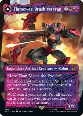 Flamewar, Brash Veteran (Shattered Glass) (Universes Beyond: Transformers) Near Mint Foil