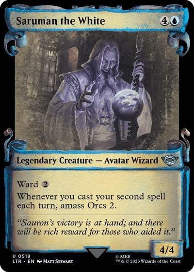 Saruman the White (Showcase Scrolls) (Universes Beyond: The Lord of the Rings: Tales of Middle-earth) Medium Play Foil