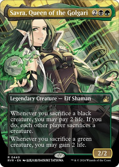 Savra, Queen of the Golgari (Anime Borderless) (Ravnica Remastered) Near Mint Foil