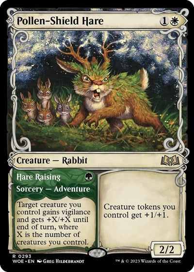 Pollen-Shield Hare (Showcase) (Wilds of Eldraine) Medium Play