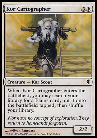 Kor Cartographer (Zendikar) Medium Play