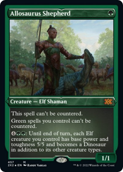 Allosaurus Shepherd (Foil Etched) (Double Masters 2022) Light Play Foil