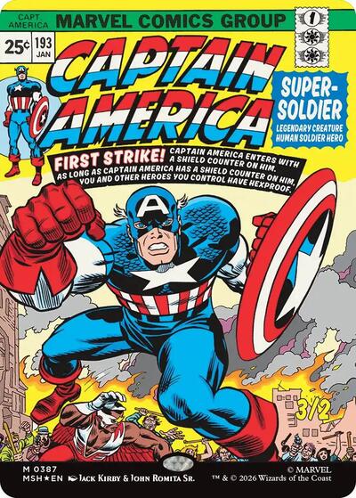 Captain America, Super-Soldier (Borderless) (Marvel Super Heroes) Near Mint Foil