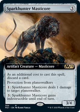 Sparkhunter Masticore (Extended Art) (Magic 2021 Core Set) Light Play Foil