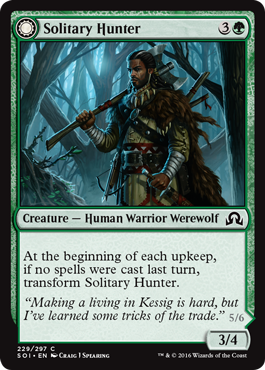 Solitary Hunter (One of the Pack) (Shadows Over Innistrad) Medium Play Foil