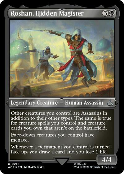 Roshan, Hidden Magister (Foil Etched) (Universes Beyond: Assassin's Creed) Light Play Foil