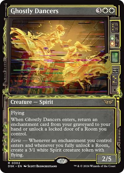 Ghostly Dancers (Showcase) (Duskmourn: House of Horror) Light Play Foil