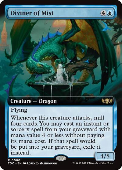 Diviner of Mist (Extended Art) (Commander: Tarkir: Dragonstorm) Light Play