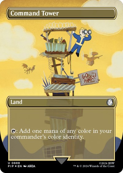 Command Tower (Borderless) (Surge Foil) (Universes Beyond: Fallout) Near Mint Foil