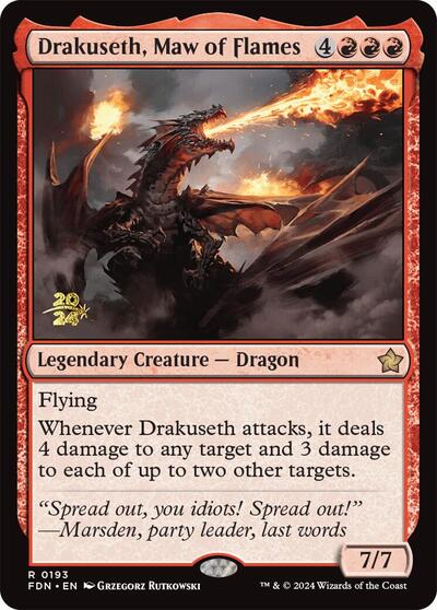 Drakuseth, Maw of Flames (FDN) (Promos: Prerelease Cards) Light Play Foil