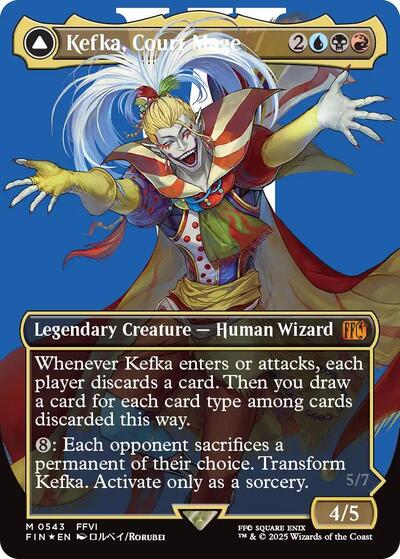 Kefka, Court Mage (Borderless) (Surge Foil) (Universes Beyond: FINAL FANTASY) Near Mint Foil