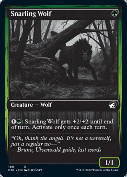 Snarling Wolf (199) (Innistrad: Double Feature) Near Mint
