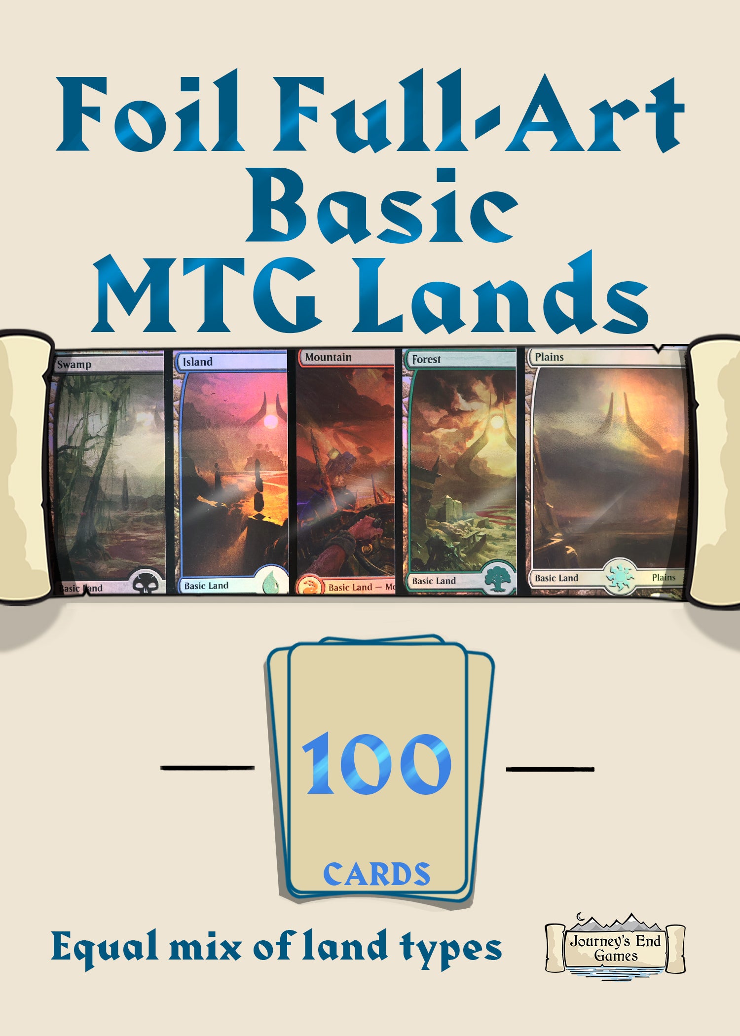 100 Full Art FOIL Basic Land Collection