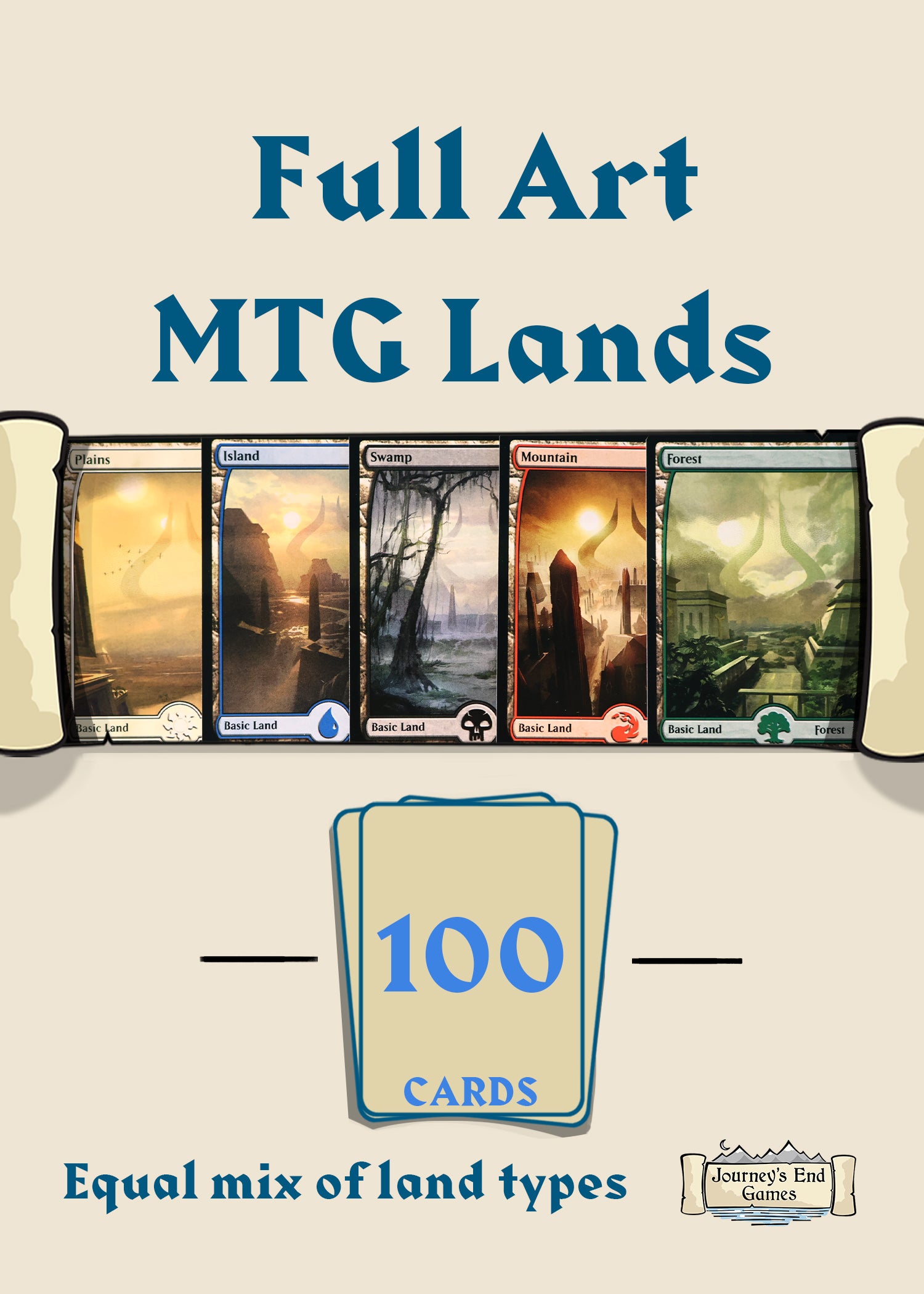 basic land card mtg 100 Full Art Basic Land Collection