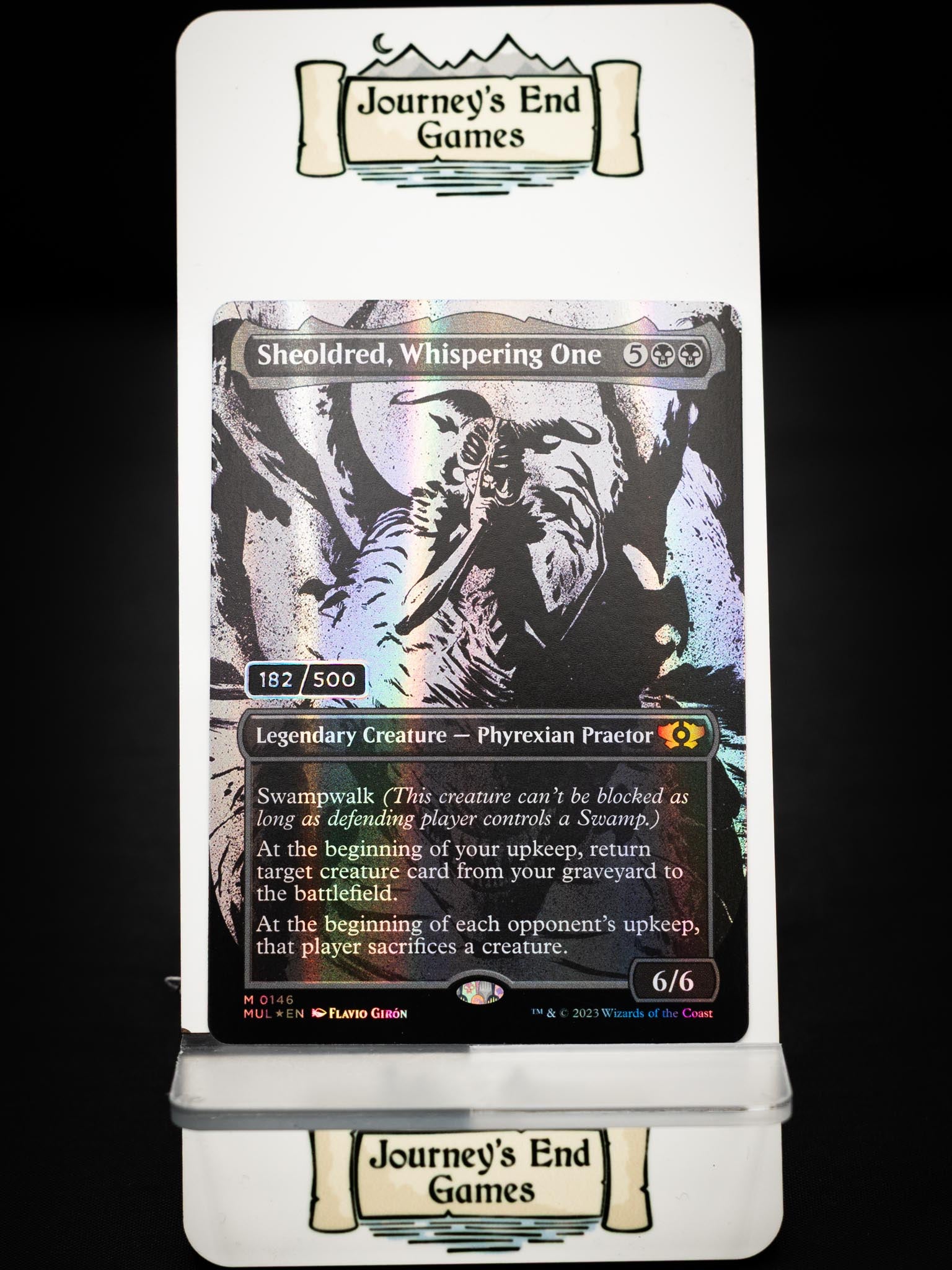 Sheoldred, Whispering One (Serialized) (March of the Machine: Multiverse Legends) Near Mint Foil