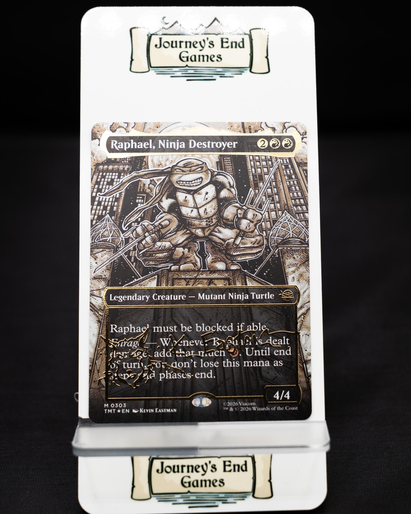 Raphael, Ninja Destroyer (Borderless) (Gold-Stamped Signature) (Teenage Mutant Ninja Turtles) Near Mint Foil