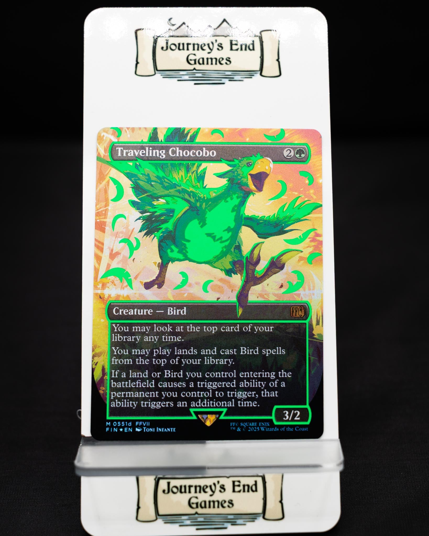 Traveling Chocobo (Borderless) (Neon Ink Green) (Universes Beyond: FINAL FANTASY) Near Mint Foil