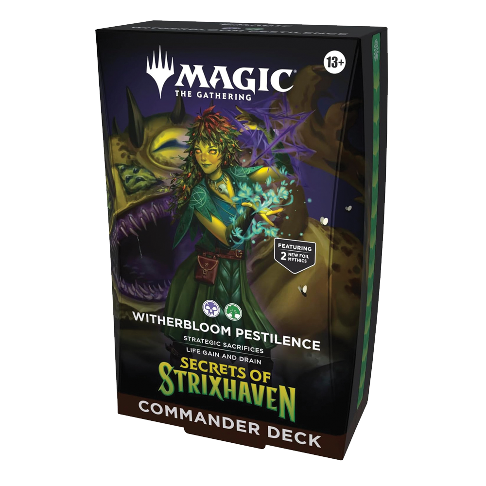 strixhaven mtg commander deck Secrets of Strixhaven Commander Deck Witherbloom Pestilence