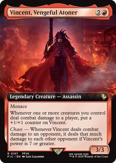 Vincent, Vengeful Atoner (Extended Art) (Commander: FINAL FANTASY) Light Play