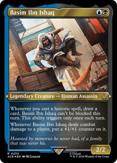 Basim Ibn Ishaq (Foil Etched) (Universes Beyond: Assassin's Creed) Medium Play Foil