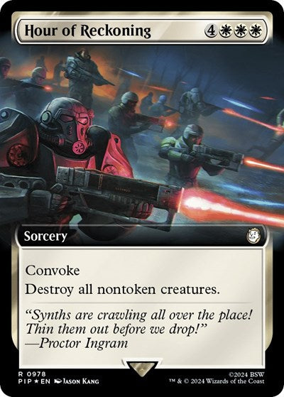 Hour of Reckoning (Extended Art) (Surge Foil) (Universes Beyond: Fallout) Light Play Foil