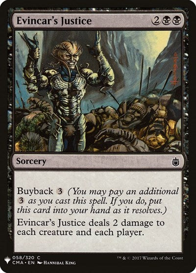 Evincar's Justice (Mystery Booster) Near Mint