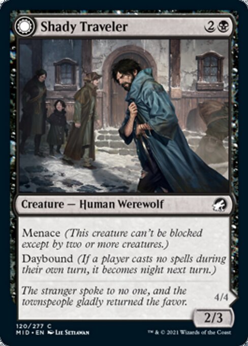 Shady Traveler / Stalking Predator (Innistrad: Midnight Hunt) Medium Play Foil