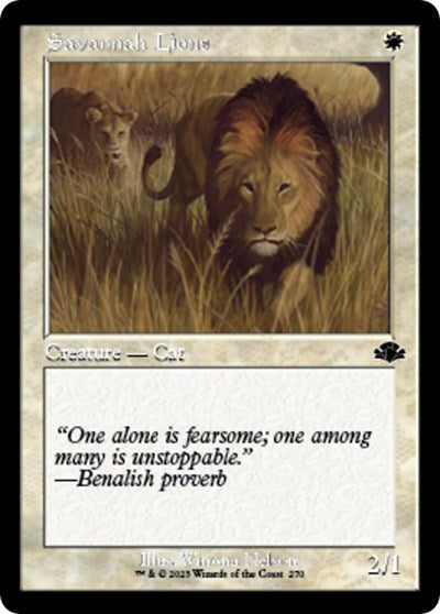 Savannah Lions (Retro Frame) (Dominaria Remastered) Light Play